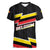 Belgium Women V-Neck T-Shirt with Black Red Yellow Lightning Flag Stripe Spirit