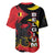 Belgium Baseball Jersey with Black Red Lion Crest Flag Flame Spirit