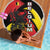 Belgium Beach Blanket with Black Red Lion Crest Flag Flame Spirit