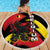Belgium Beach Blanket with Black Red Lion Crest Flag Flame Spirit