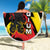 Belgium Beach Blanket with Black Red Lion Crest Flag Flame Spirit
