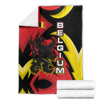 Belgium Blanket with Black Red Lion Crest Flag Flame Spirit