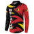 Belgium Button Sweatshirt with Black Red Lion Crest Flag Flame Spirit