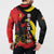 Belgium Button Sweatshirt with Black Red Lion Crest Flag Flame Spirit