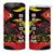 Belgium 4 in 1 Can Cooler Tumbler with Black Red Lion Crest Flag Flame Spirit