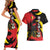 Belgium Couples Matching Short Sleeve Bodycon Dress and Hawaiian Shirt with Black Red Lion Crest Flag Flame Spirit