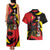 Belgium Couples Matching Tank Maxi Dress and Hawaiian Shirt with Black Red Lion Crest Flag Flame Spirit