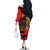 Belgium Family Matching Off The Shoulder Long Sleeve Dress and Hawaiian Shirt with Black Red Lion Crest Flag Flame Spirit