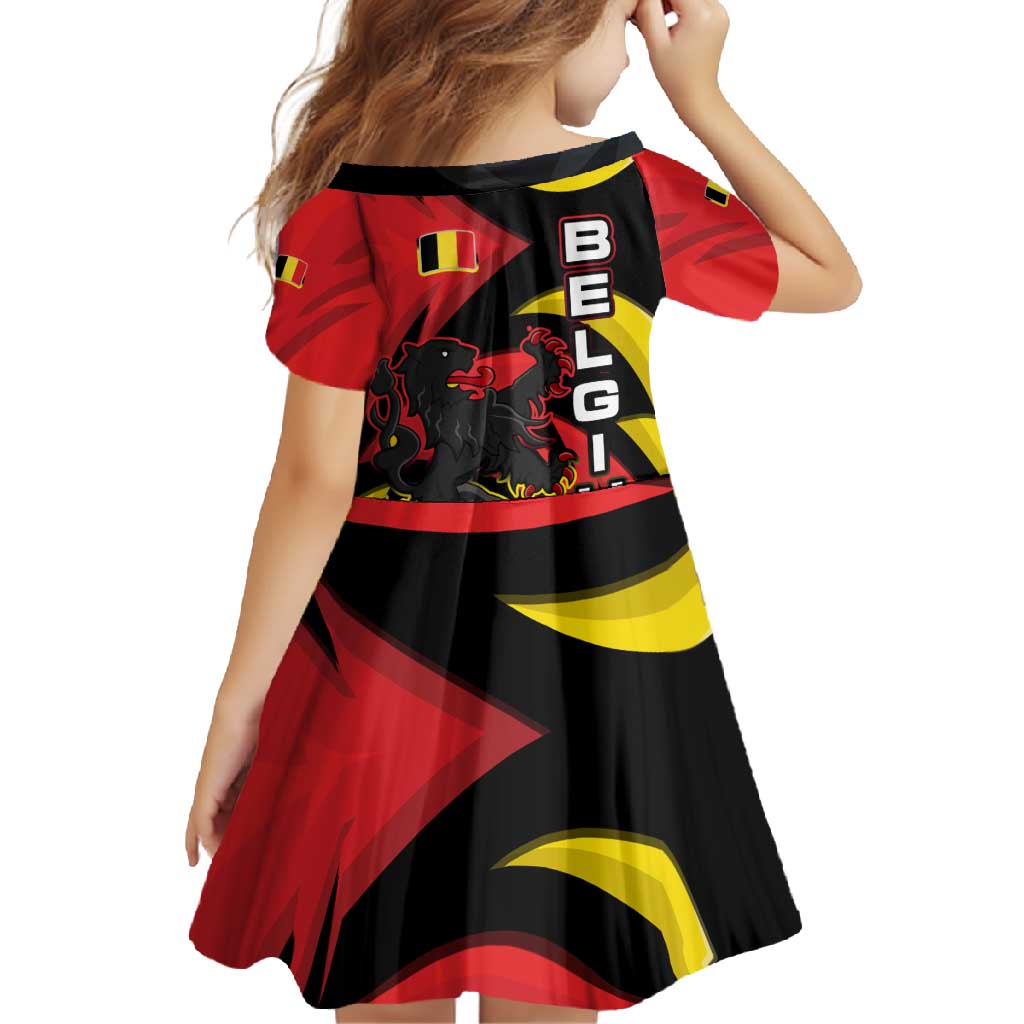 Belgium Family Matching Off Shoulder Maxi Dress and Hawaiian Shirt with Black Red Lion Crest Flag Flame Spirit
