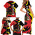 Belgium Family Matching Short Sleeve Bodycon Dress and Hawaiian Shirt with Black Red Lion Crest Flag Flame Spirit