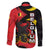 Belgium Family Matching Summer Maxi Dress and Hawaiian Shirt with Black Red Lion Crest Flag Flame Spirit