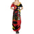Belgium Family Matching Summer Maxi Dress and Hawaiian Shirt with Black Red Lion Crest Flag Flame Spirit
