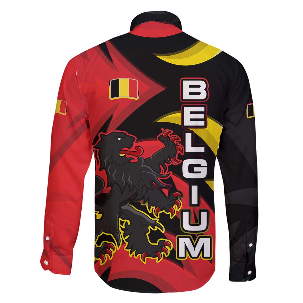 Belgium Family Matching Tank Maxi Dress and Hawaiian Shirt with Black Red Lion Crest Flag Flame Spirit
