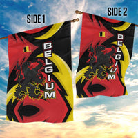 Belgium Garden Flag with Black Red Lion Crest Flag Flame Spirit
