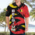 Belgium Hawaiian Shirt with Black Red Lion Crest Flag Flame Spirit