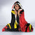 Belgium Hooded Blanket with Black Red Lion Crest Flag Flame Spirit