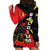 Belgium Hoodie Dress with Black Red Lion Crest Flag Flame Spirit