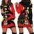 Belgium Hoodie Dress with Black Red Lion Crest Flag Flame Spirit