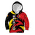 Belgium Kid Hoodie with Black Red Lion Crest Flag Flame Spirit