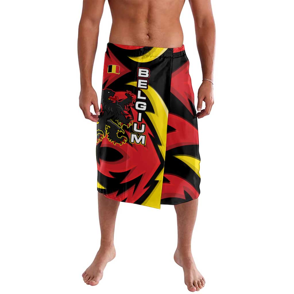 Belgium Lavalava with Black Red Lion Crest Flag Flame Spirit