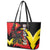 Belgium Leather Tote Bag with Black Red Lion Crest Flag Flame Spirit