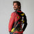 Belgium Long Sleeve Polo Shirt with Black Red Lion Crest Flag Flame Spirit