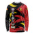 Belgium Long Sleeve Shirt with Black Red Lion Crest Flag Flame Spirit