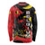 Belgium Long Sleeve Shirt with Black Red Lion Crest Flag Flame Spirit
