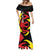 Belgium Mermaid Dress with Black Red Lion Crest Flag Flame Spirit