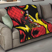 Belgium Quilt with Black Red Lion Crest Flag Flame Spirit