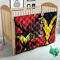 Belgium Quilt with Black Red Lion Crest Flag Flame Spirit
