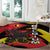 Belgium Round Carpet with Black Red Lion Crest Flag Flame Spirit