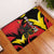 Belgium Rubber Doormat with Black Red Lion Crest Flag Flame Spirit
