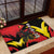 Belgium Rubber Doormat with Black Red Lion Crest Flag Flame Spirit