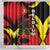 Belgium Shower Curtain with Black Red Lion Crest Flag Flame Spirit