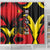 Belgium Shower Curtain with Black Red Lion Crest Flag Flame Spirit
