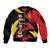 Belgium Sleeve Zip Bomber Jacket with Black Red Lion Crest Flag Flame Spirit