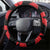 Belgium Steering Wheel Cover with Black Red Lion Crest Flag Flame Spirit