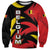 Belgium Sweatshirt with Black Red Lion Crest Flag Flame Spirit