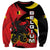 Belgium Sweatshirt with Black Red Lion Crest Flag Flame Spirit