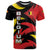 Belgium T Shirt with Black Red Lion Crest Flag Flame Spirit