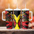 Belgium Tumbler With Handle with Black Red Lion Crest Flag Flame Spirit