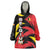 Belgium Wearable Blanket Hoodie with Black Red Lion Crest Flag Flame Spirit