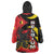 Belgium Wearable Blanket Hoodie with Black Red Lion Crest Flag Flame Spirit