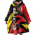 Belgium Wearable Blanket Hoodie with Black Red Lion Crest Flag Flame Spirit