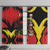 Belgium Window Curtain with Black Red Lion Crest Flag Flame Spirit