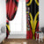 Belgium Window Curtain with Black Red Lion Crest Flag Flame Spirit