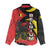 Belgium Women Casual Shirt with Black Red Lion Crest Flag Flame Spirit