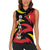 Belgium Women Sleeveless Polo Shirt with Black Red Lion Crest Flag Flame Spirit