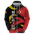 Belgium Zip Hoodie with Black Red Lion Crest Flag Flame Spirit